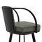 Armen Living Livingston 26" Gray Faux Leather and Black Metal Swivel Bar Stool LCLVBABLGR26 - alternate 5
